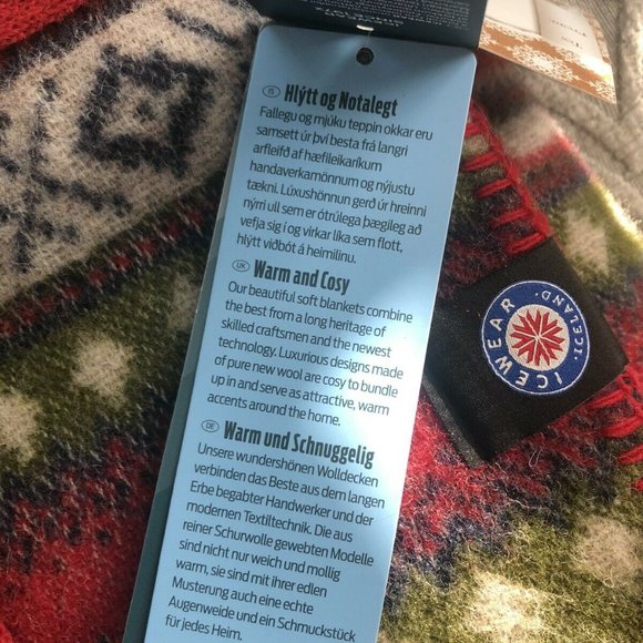 Icewear Icelandic Wool (Bergrós) Throw Blanket 51"x 75" Reversible - Picture 9 of 10